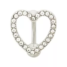 CZ Titanium Heart Belly Ring - 14 Gauge at Spencer's