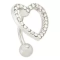 CZ Titanium Heart Belly Ring - 14 Gauge at Spencer's