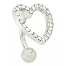 CZ Titanium Heart Belly Ring - 14 Gauge at Spencer's