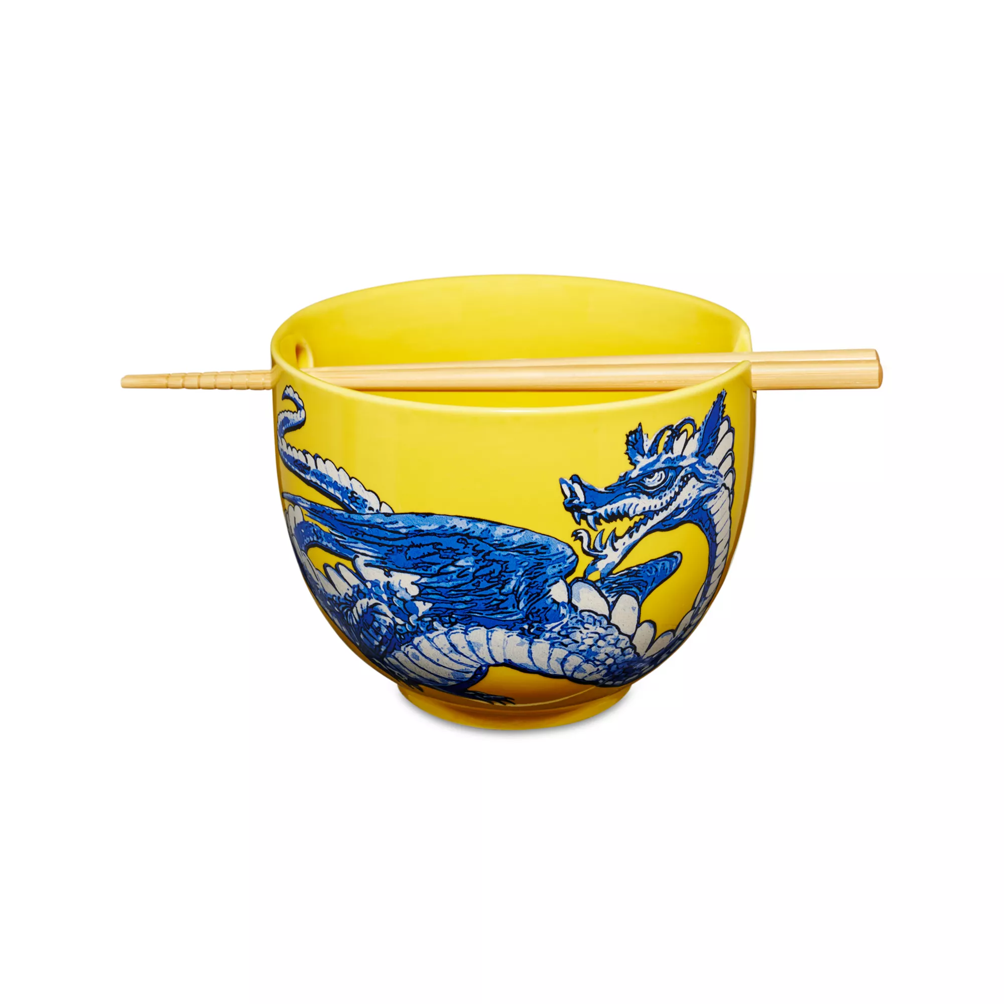 Yellow Dragon Bowl with Chopsticks at Spencer's