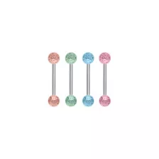 Multi-Pack Multicolor Glitter Barbells 4 Pack - 14 Gauge at Spencer's