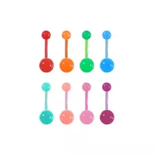 Multi-Pack Multicolor Acrylic Belly Rings 8 Pack - 14 Gauge at Spencer's