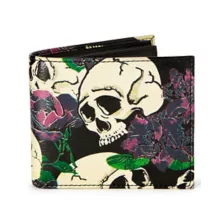 Skull & Rose Bifold Wallet at Spencer's