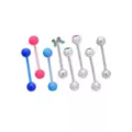 Multi-Pack Blue and Pink Acrylic Butterfly Barbells 8 Pack - 14 Gauge at Spencer's