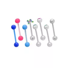 Multi-Pack Blue and Pink Acrylic Butterfly Barbells 8 Pack - 14 Gauge at Spencer's