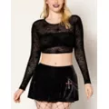 Spider Web Mesh Crop Top at Spencer's