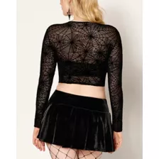 Spider Web Mesh Crop Top at Spencer's