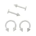Multi-Pack Titanium Spike Labret Lip and Horseshoe Ring 4 Pack - 16 Gauge at Spencer's