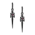 CZ Black Dagger Dangle Earrings at Spencer's