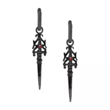 CZ Black Dagger Dangle Earrings at Spencer's