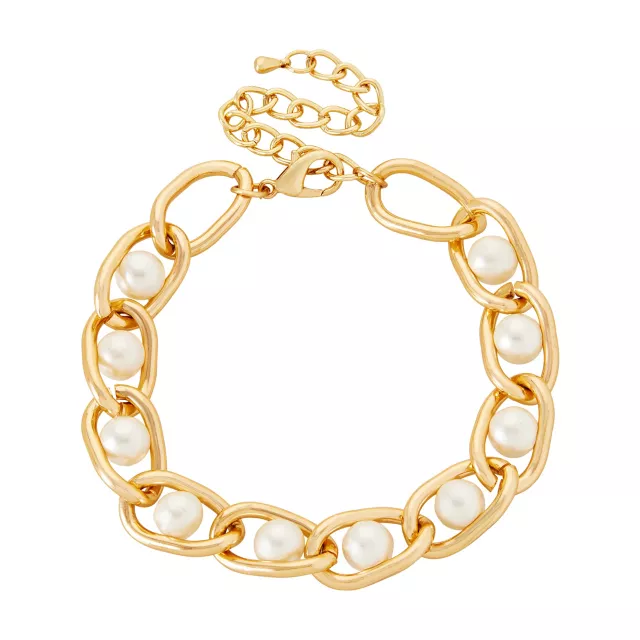 Multi-Pack Goldtone Pearl Braided Bracelets - 3 Pack at Spencer's