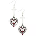 CZ Butterfly Cross Dangle Earrings at Spencer's
