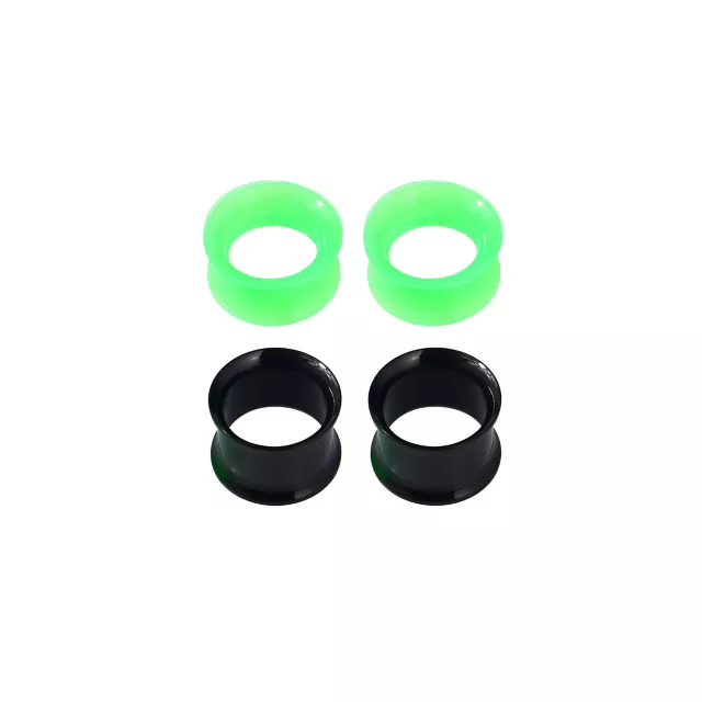 Green and Black Tunnel Plugs 4 Pack Spencer's