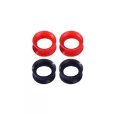 Multi-Pack Red and Black Tunnel Plugs - 4 Pack at Spencer's