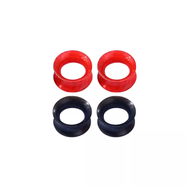 Multi-Pack Red and Black Tunnel Plugs - 4 Pack at Spencer's