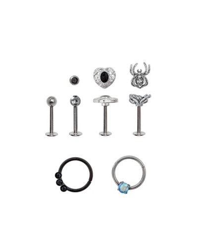 Multi-Pack Spider and Rose Hoops and Pins 6 Pack - Gauge