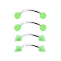 Green Glow in the Dark Snake Bite Barbells 2 Pack - 16 Gauge at Spencer's