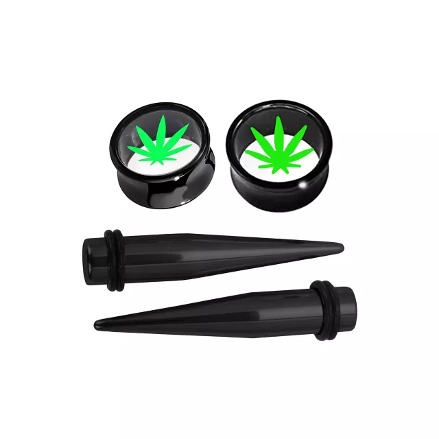 MultiPack Green Weed Leaf Plugs and Tapers Spencer's