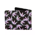 Buckle-Down Pink and Green Weed Leaf Bifold Wallet at Spencer's