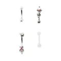 Multi-Pack CZ Silvertone and Clear Curved Barbells 4 Pack - 16 Gauge at Spencer's