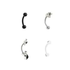 Multi-Pack CZ Black Silvertone and Clear Curved Barbells 4 Pack - 16 Gauge at Spencer's