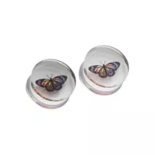 Acrylic Resin Butterfly Plugs - 00 Gauge at Spencer's