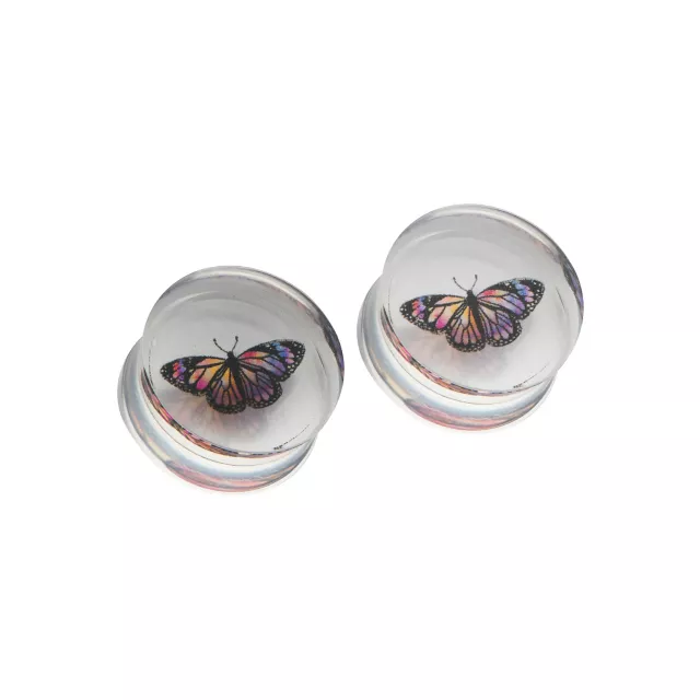 Acrylic Resin Butterfly Plugs - 00 Gauge at Spencer's