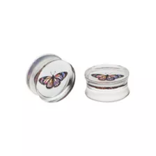 Acrylic Resin Butterfly Plugs - 00 Gauge at Spencer's
