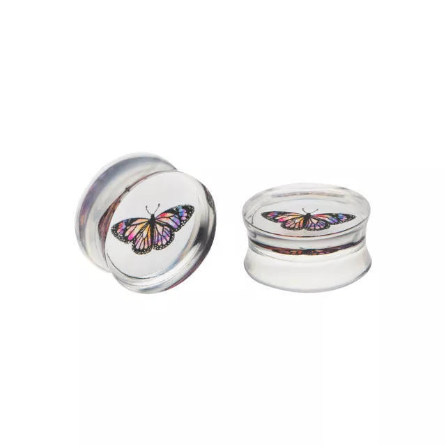 Acrylic Resin Butterfly Plugs - 00 Gauge at Spencer's