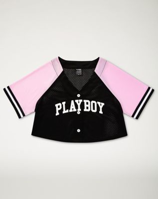 Playboy Crop Top Jersey Pink