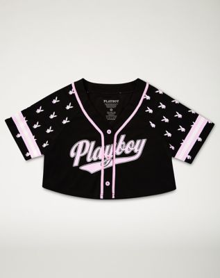 Playboy Crop Top Jersey Pink
