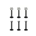 Multi-Pack Round and Square CZ Black Labret Lip Rings 6 Pack - 16 Gauge at Spencer's