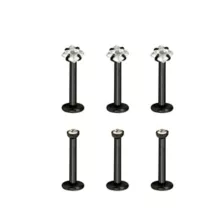 Multi-Pack Round and Square CZ Black Labret Lip Rings 6 Pack - 16 Gauge at Spencer's