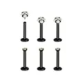 Multi-Pack Round and Square CZ Black Labret Lip Rings 6 Pack - 16 Gauge at Spencer's