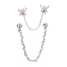Multi-Pack CZ Butterfly Nose Chains 2 Pack - 18 Gauge at Spencer's