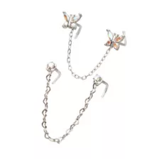 Multi-Pack CZ Butterfly Nose Chains 2 Pack - 18 Gauge at Spencer's
