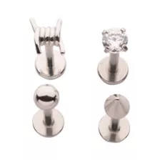 Silver Barbed Wire Labret Lip Rings 4 Pack - 16 Gauge at Spencer's