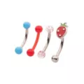Multi-Pack Multi-Color Strawberry Curved Barbells 4 Pack - 16 Gauge at Spencer's