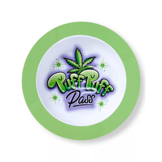 Puff Puff Pass Round Ashtray with Lid at Spencer's