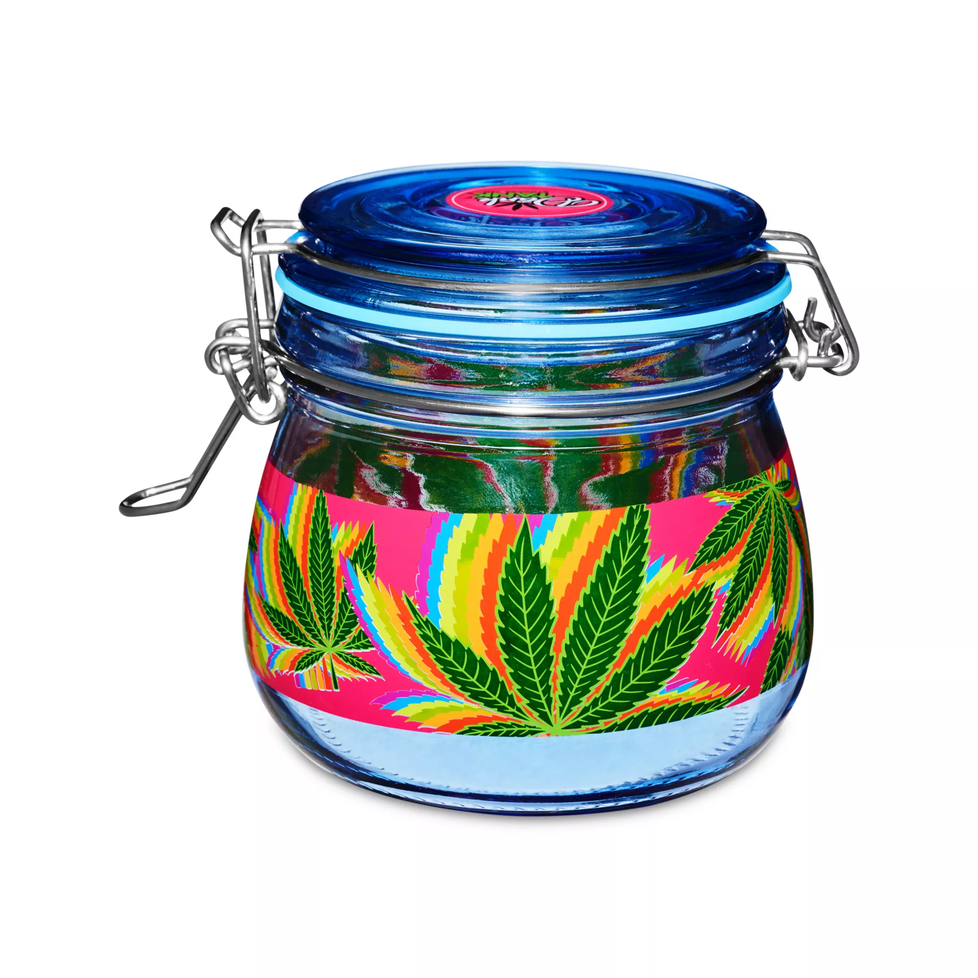 Rainbow Weed Leaf Stash Jar - 16.9 oz. at Spencer's