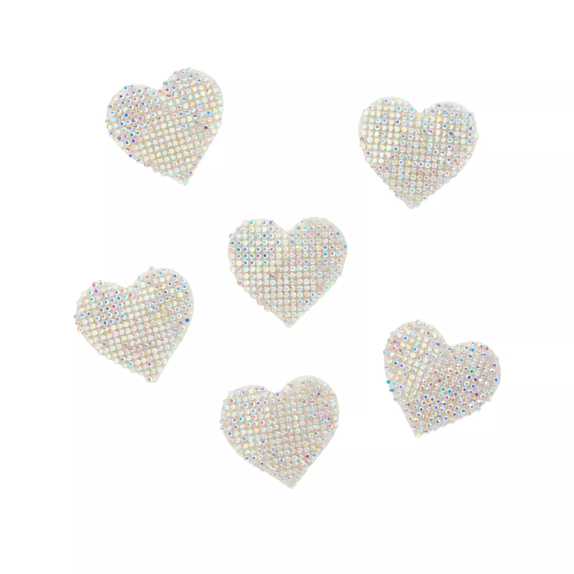 Multi-Pack Rhinestone Heart Body Stickers - 6 Pack at Spencer's