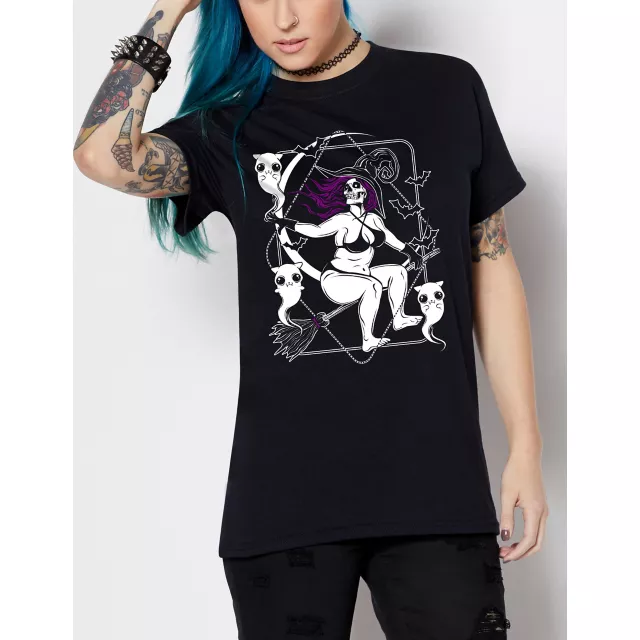 Pin-Up Witch T Shirt- von Kowen at Spencer's