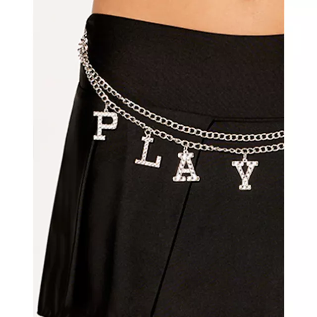 Black Playboy Pleated Mini Skirt at Spencer's