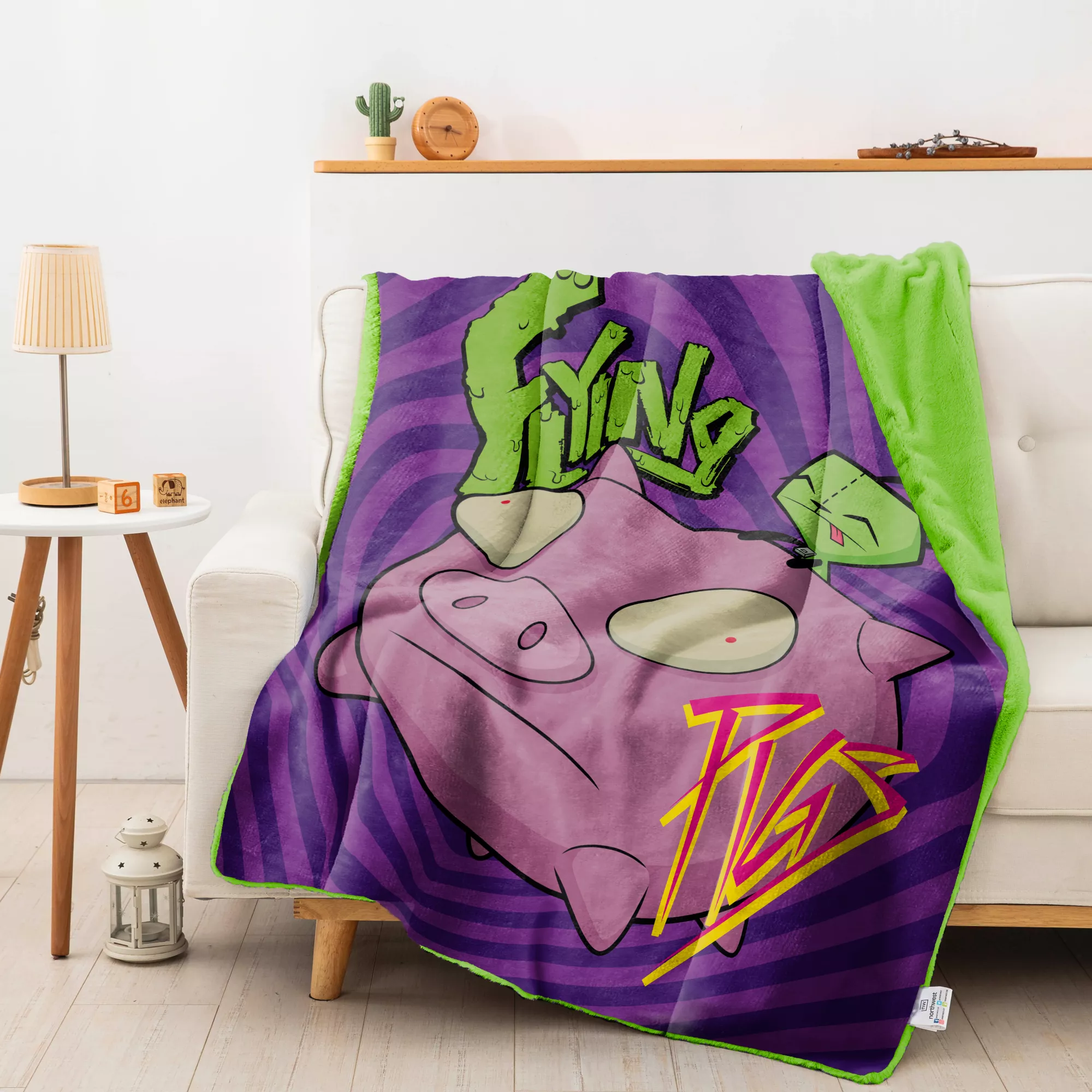 Flying Pigs Faux Fur Fleece Blanket - Invader Zim at Spencer's