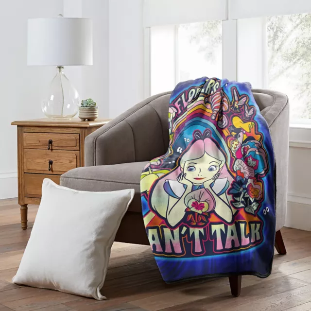 Flowers Can't Talk Fleece Blanket - Alice in Wonderland at Spencer's