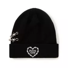 Fuck Off Barbed Wire Beanie Hat at Spencer's