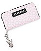 Pink and White Playboy Zip Wallet