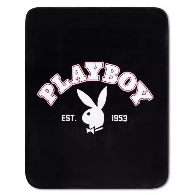 Pink Playboy Plaid Fleece Blanket at Spencer's