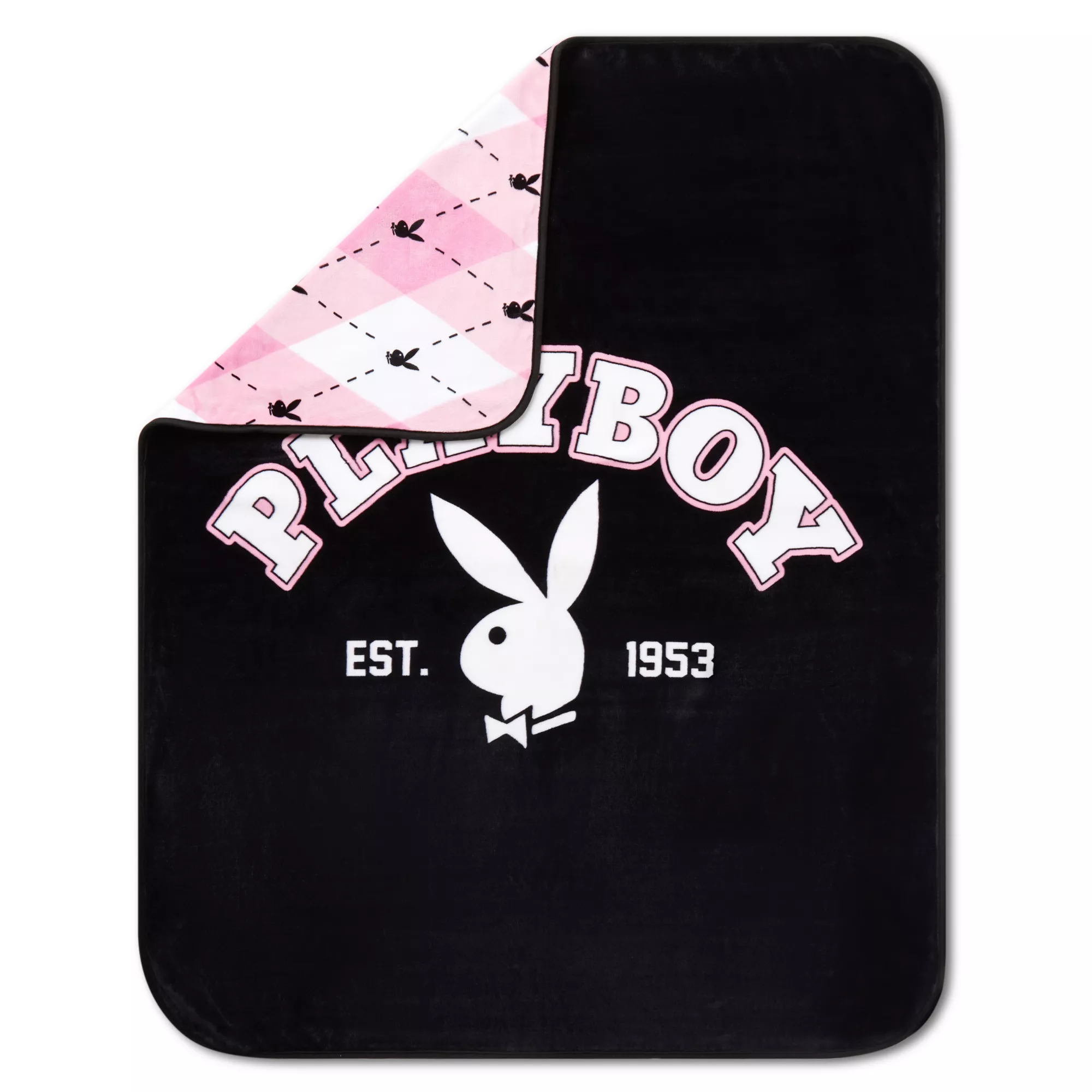Pink Playboy Plaid Fleece Blanket