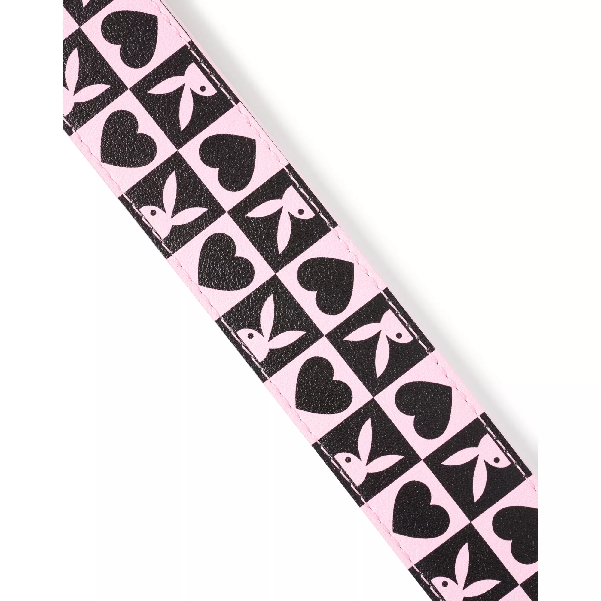 Pink and Black Checkered Hearts Playboy Bunny Belt